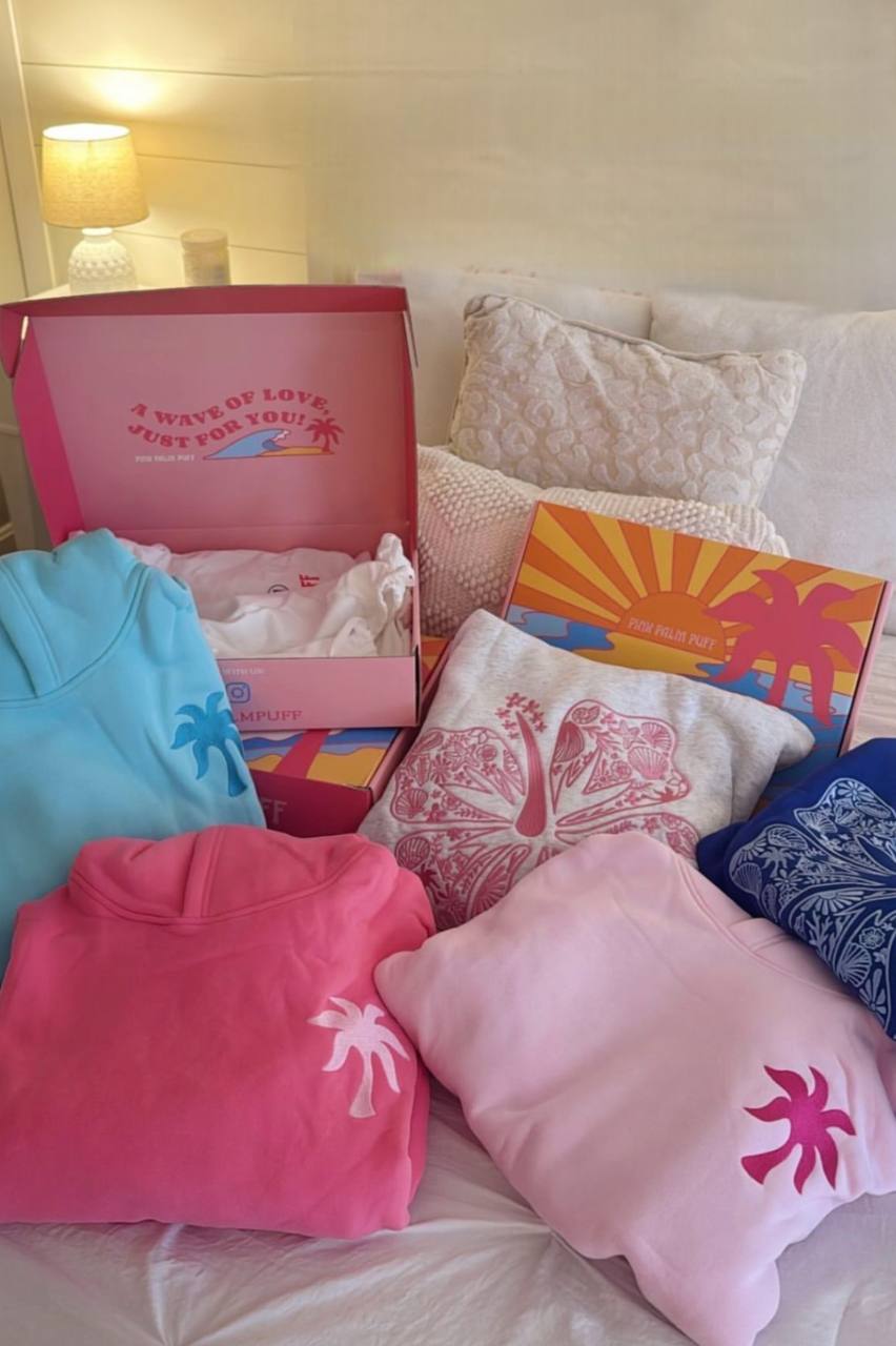 Sweat com capuz Pink Palm Puff – Link da Hacoo · foto 4