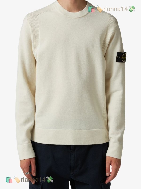Stone Island Knit Jumper - Cuello redondo ribeteado sweater – Hacoo link · photo 4