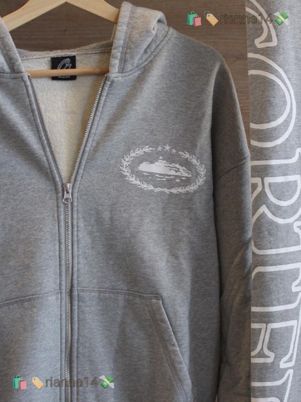 Sweat à capuche Corteiz Royale Zip - Negro y Gris – Lien Hacoo · photo 5